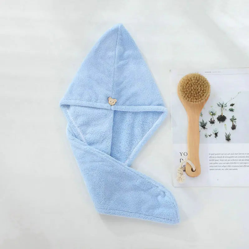 Quick-Drying Microfiber Hair Towel Cap for Women