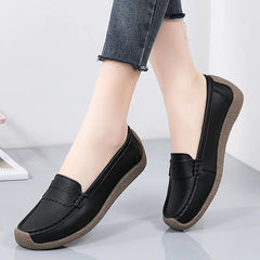 Comfortable Leather Slip-On Shoes for Women (Plus Size)