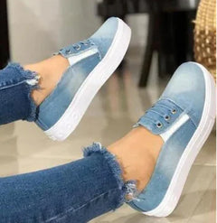 Plus Size Canvas Women's Slip-On Shoes by LINDA