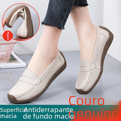 Comfortable Leather Slip-On Shoes for Women (Plus Size)