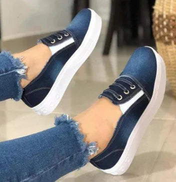 Plus Size Canvas Women's Slip-On Shoes by LINDA