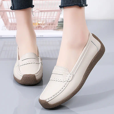 Comfortable Leather Slip-On Shoes for Women (Plus Size)
