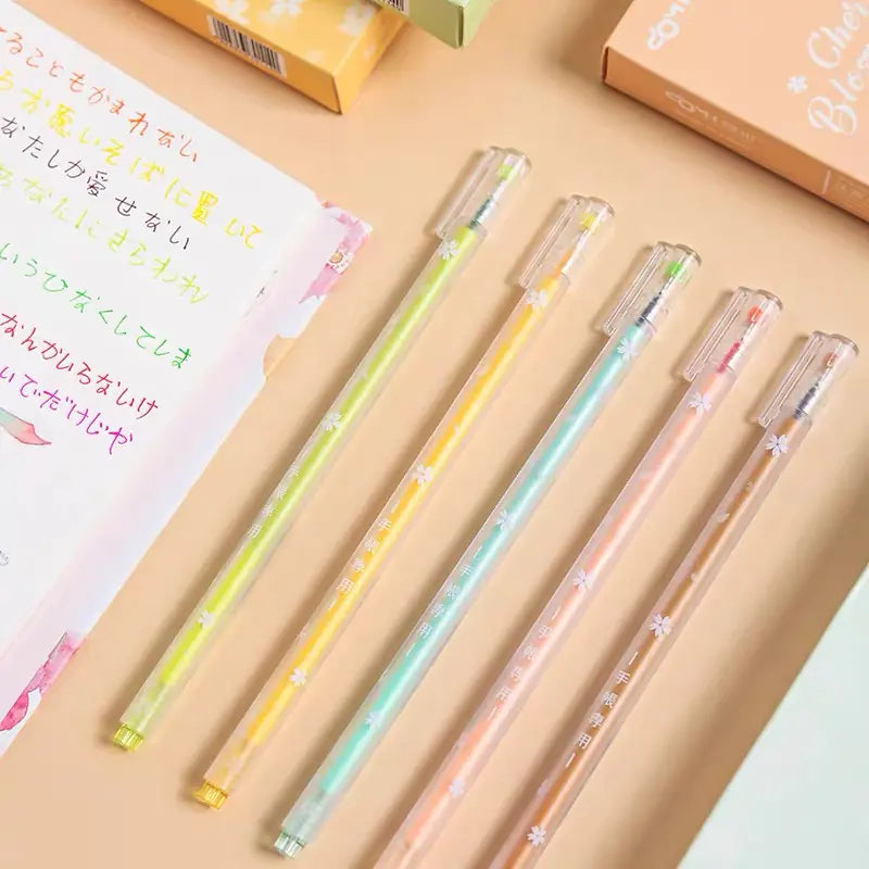 Wholesale Colorful Cherry Blossom Gel Pens (Macaron)