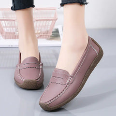 Comfortable Leather Slip-On Shoes for Women (Plus Size)