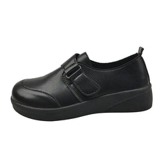 Comfortable Black Slip-On Leather Shoes for Women