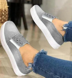 Plus Size Canvas Women's Slip-On Shoes by LINDA