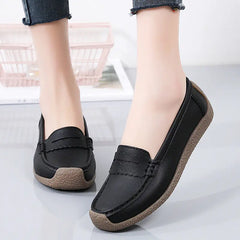 Comfortable Leather Slip-On Shoes for Women (Plus Size)