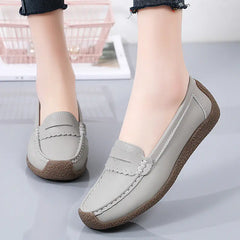 Comfortable Leather Slip-On Shoes for Women (Plus Size)